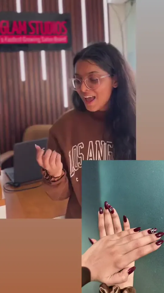 Video review from a client showing her new nail extensions